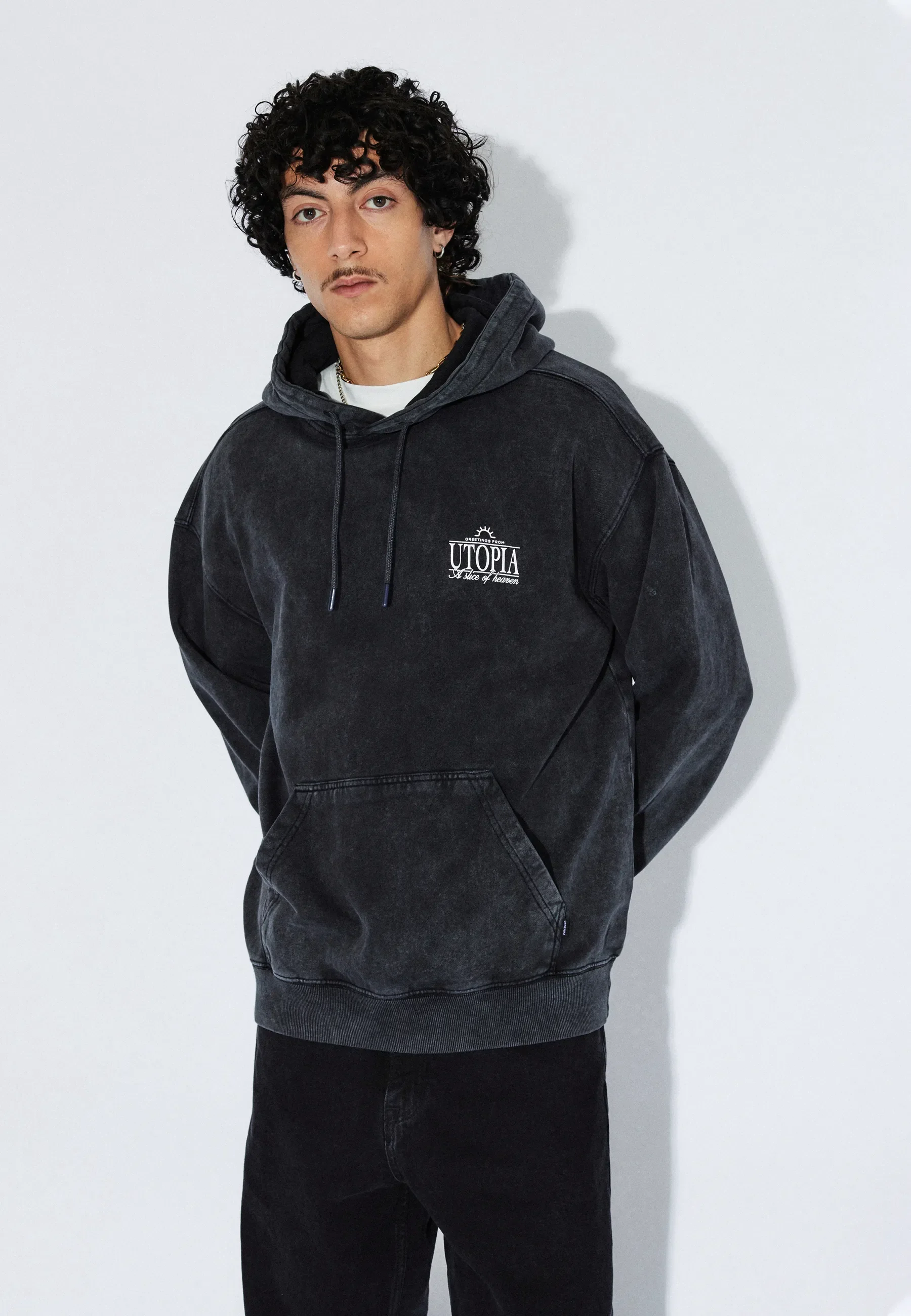 Aiden Hoodie - Washed Black Utopia - Image 5