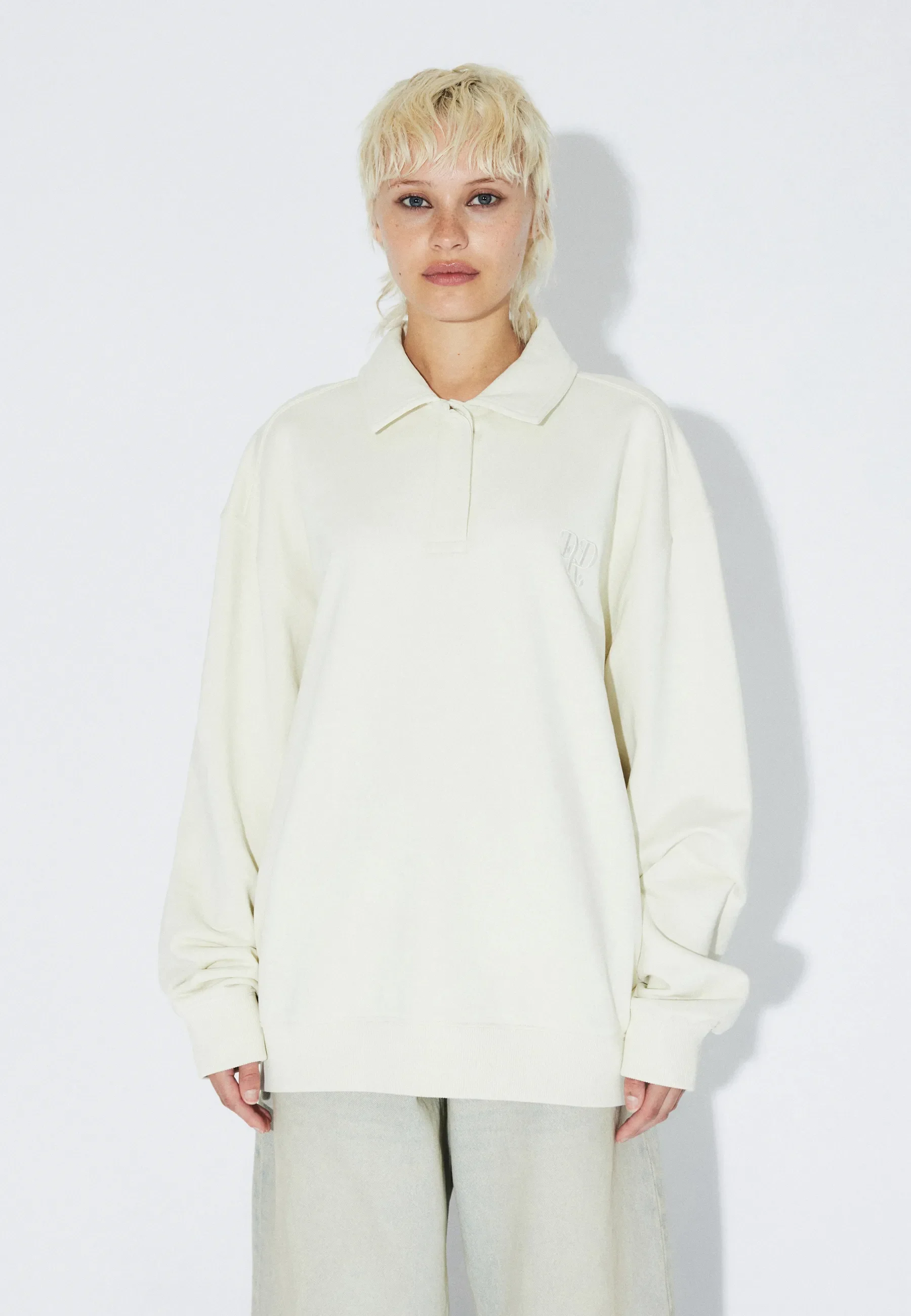 Brady Collar Sweatshirt - Ecru Mono - Image 11