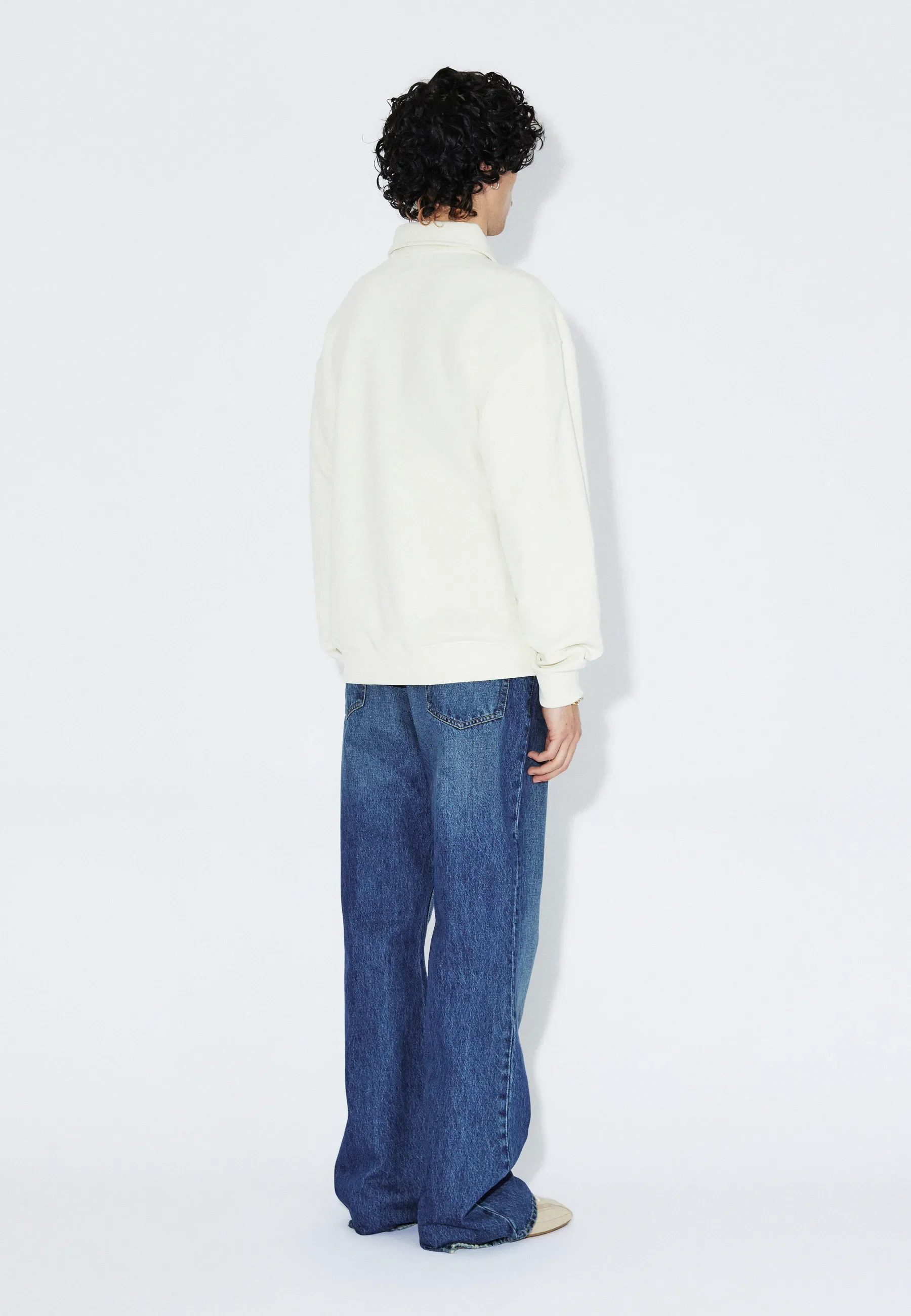 Brady Collar Sweatshirt - Ecru Mono - Image 3