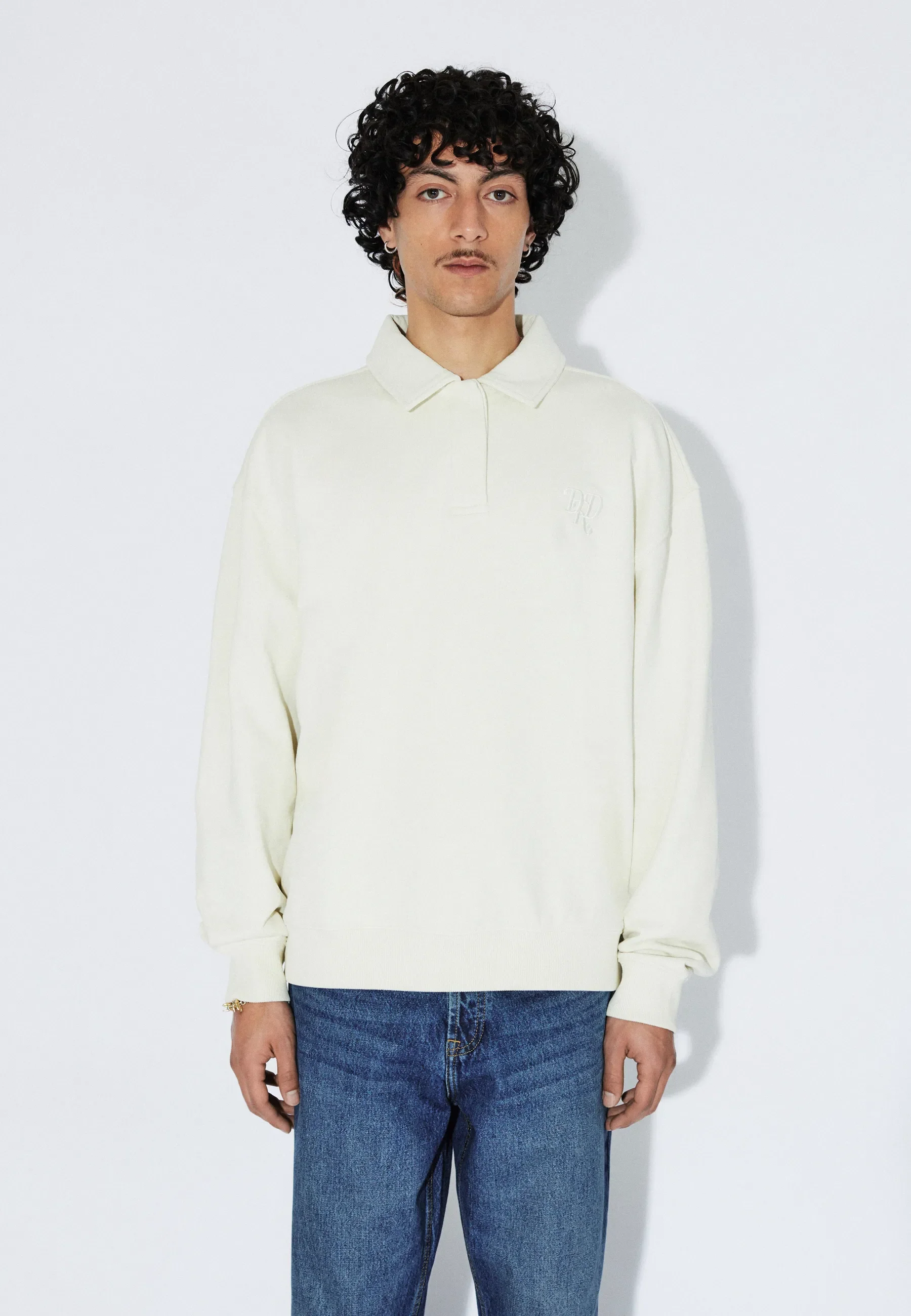 Brady Collar Sweatshirt - Ecru Mono - Image 4