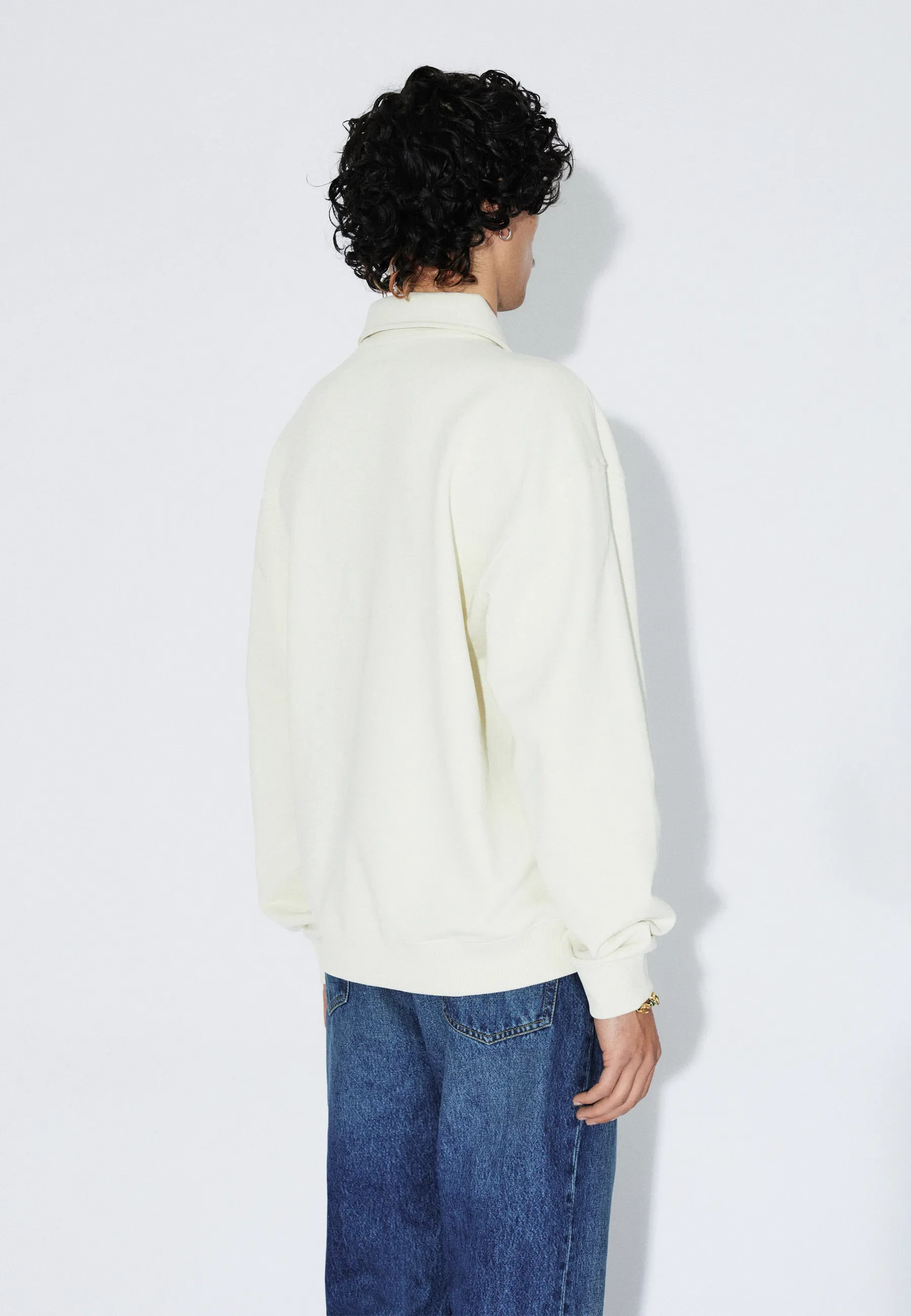 Brady Collar Sweatshirt - Ecru Mono - Image 5