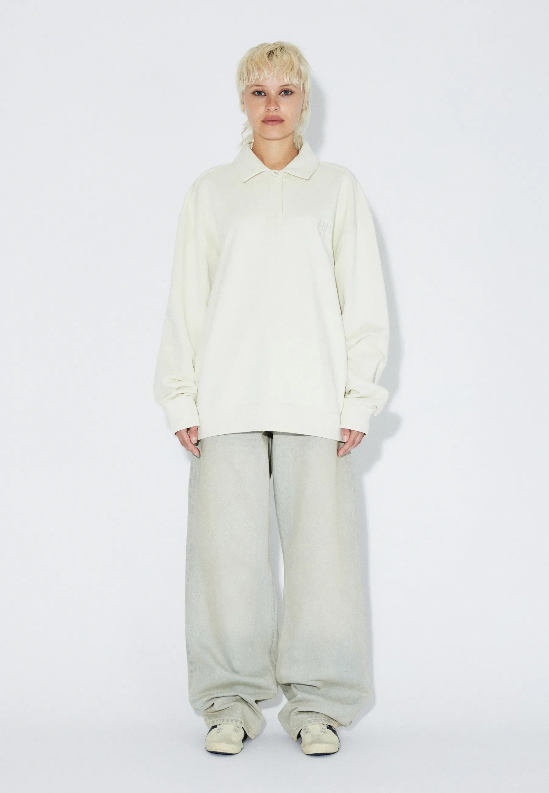 Brady Collar Sweatshirt - Ecru Mono - Image 8