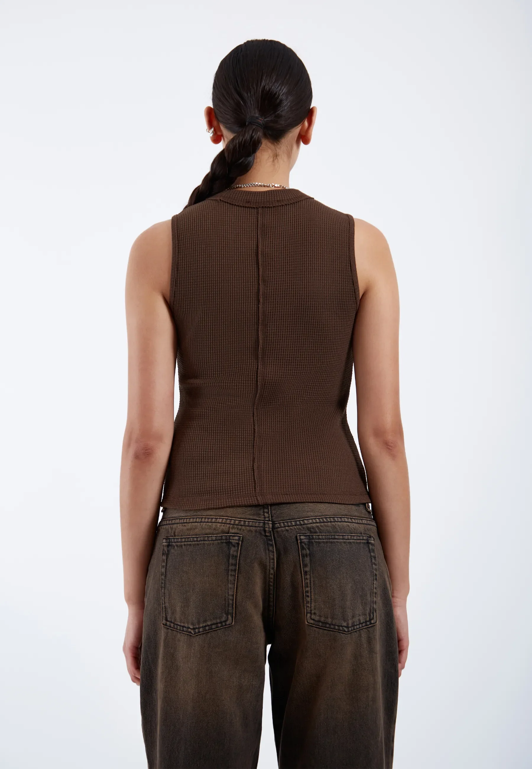 Deia Waffle Top - Chocolate - Image 5