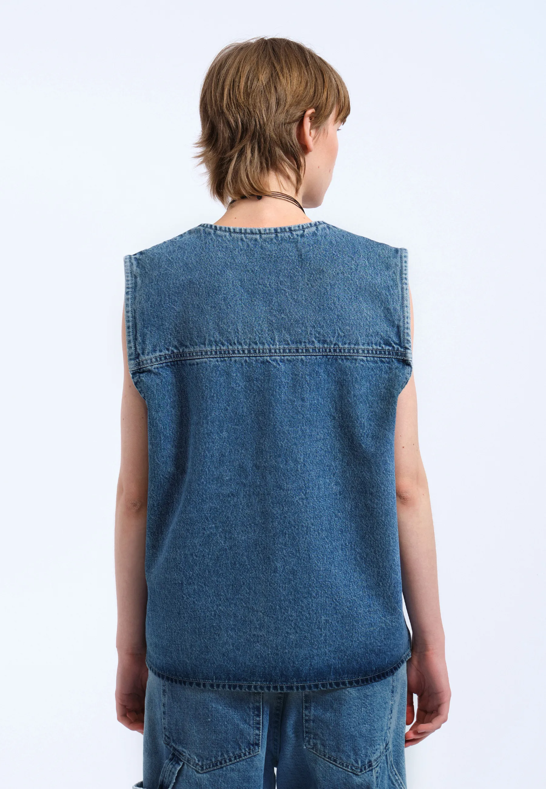 Denver Worker Vest - Stream Sky Retro Contrast - Image 12