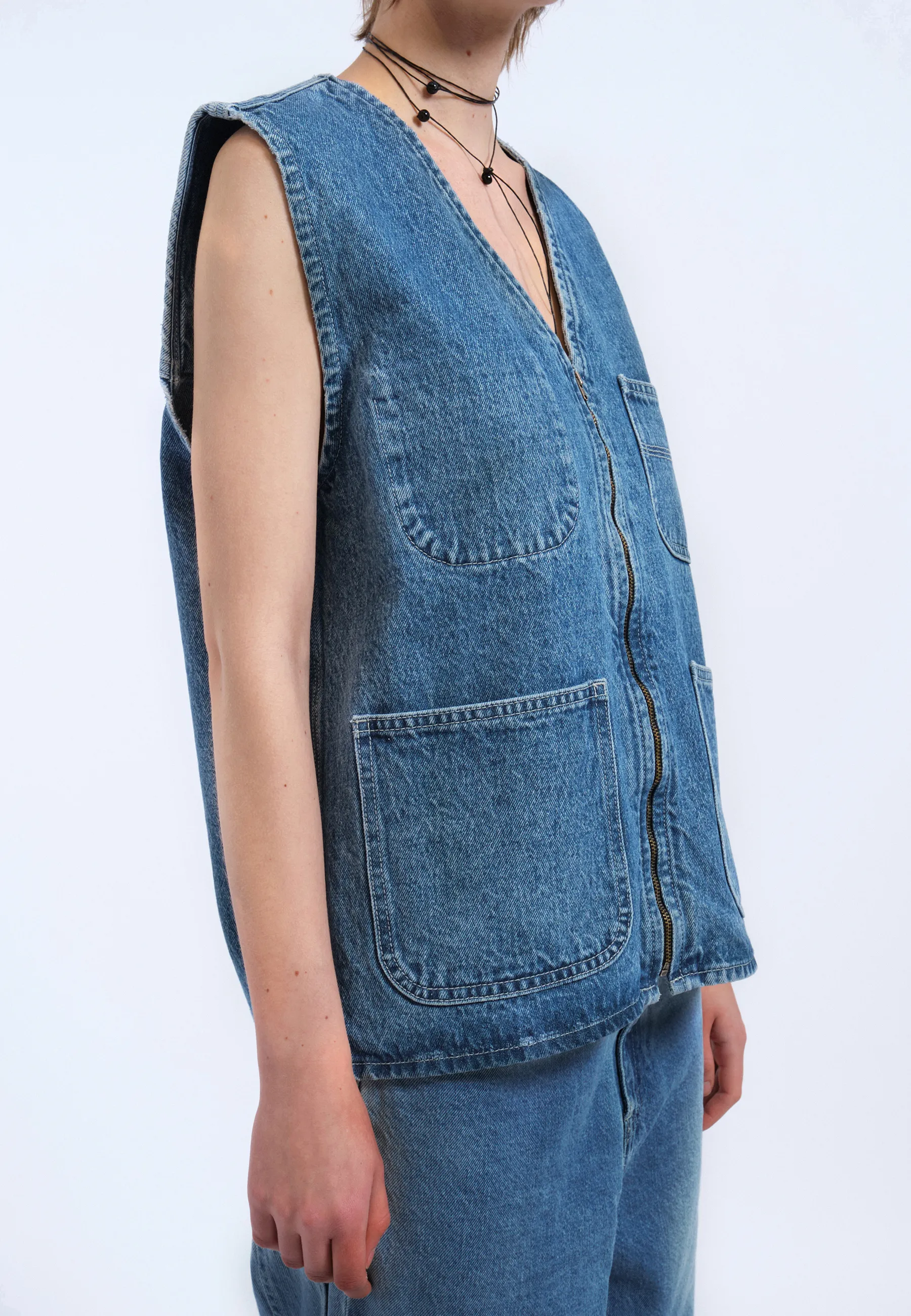 Denver Worker Vest - Stream Sky Retro Contrast - Image 13