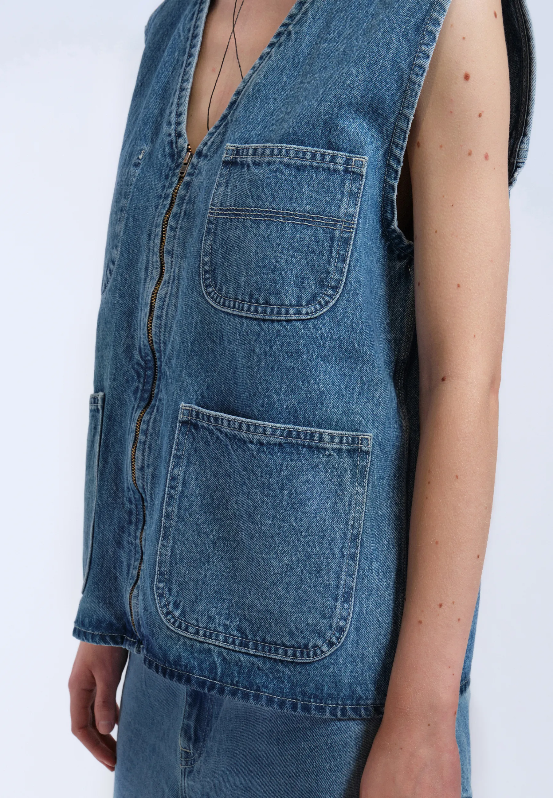 Denver Worker Vest - Stream Sky Retro Contrast - Image 14