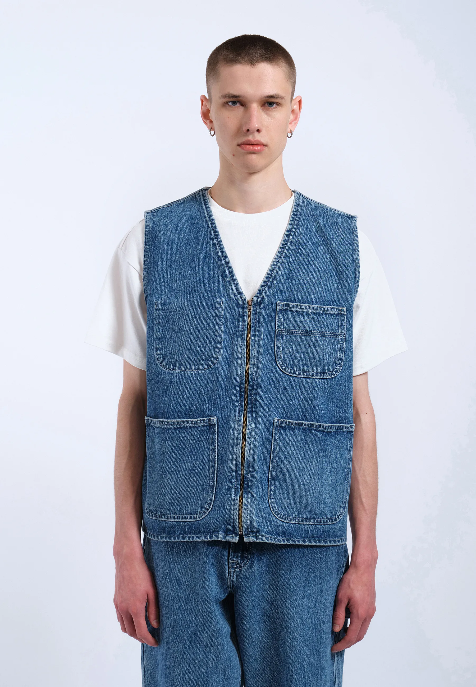 Denver Worker Vest - Stream Sky Retro Contrast - Image 4