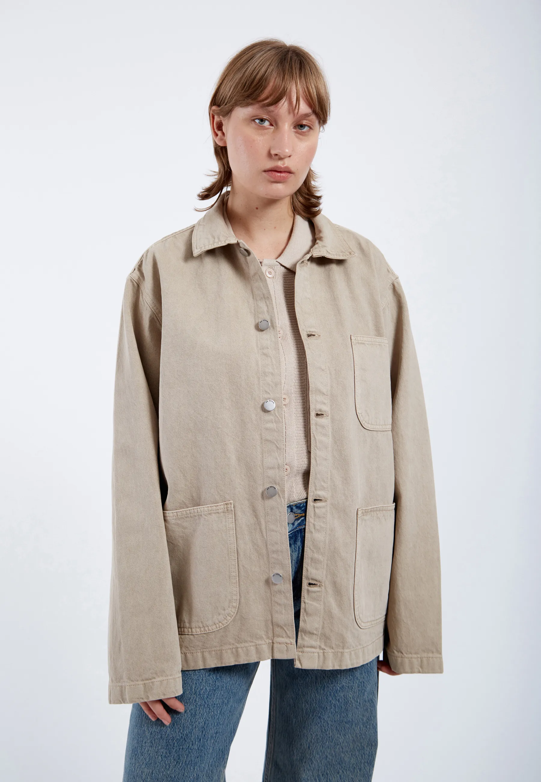 Devon Worker Jacket - Greige - Image 8