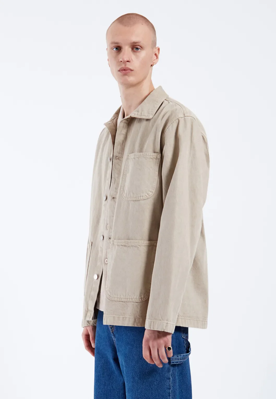 Devon Worker Jacket - Greige - Image 9