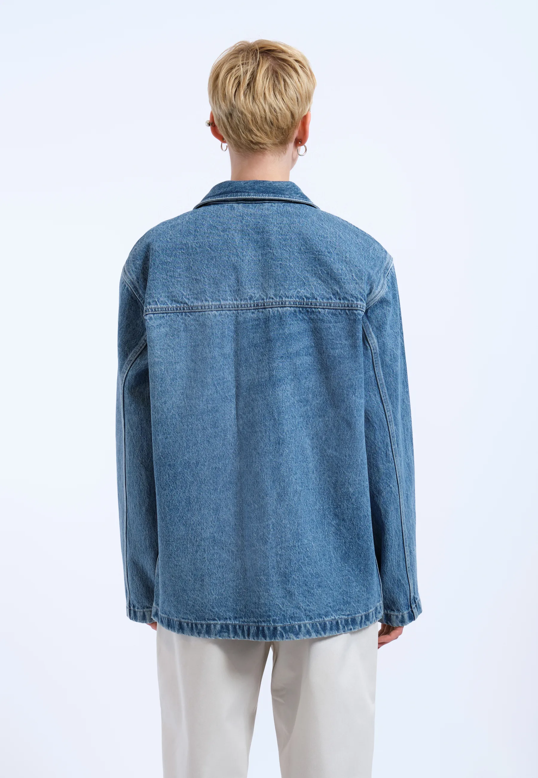 Devon Worker Jacket - Stream Sky Retro Contrast - Image 11