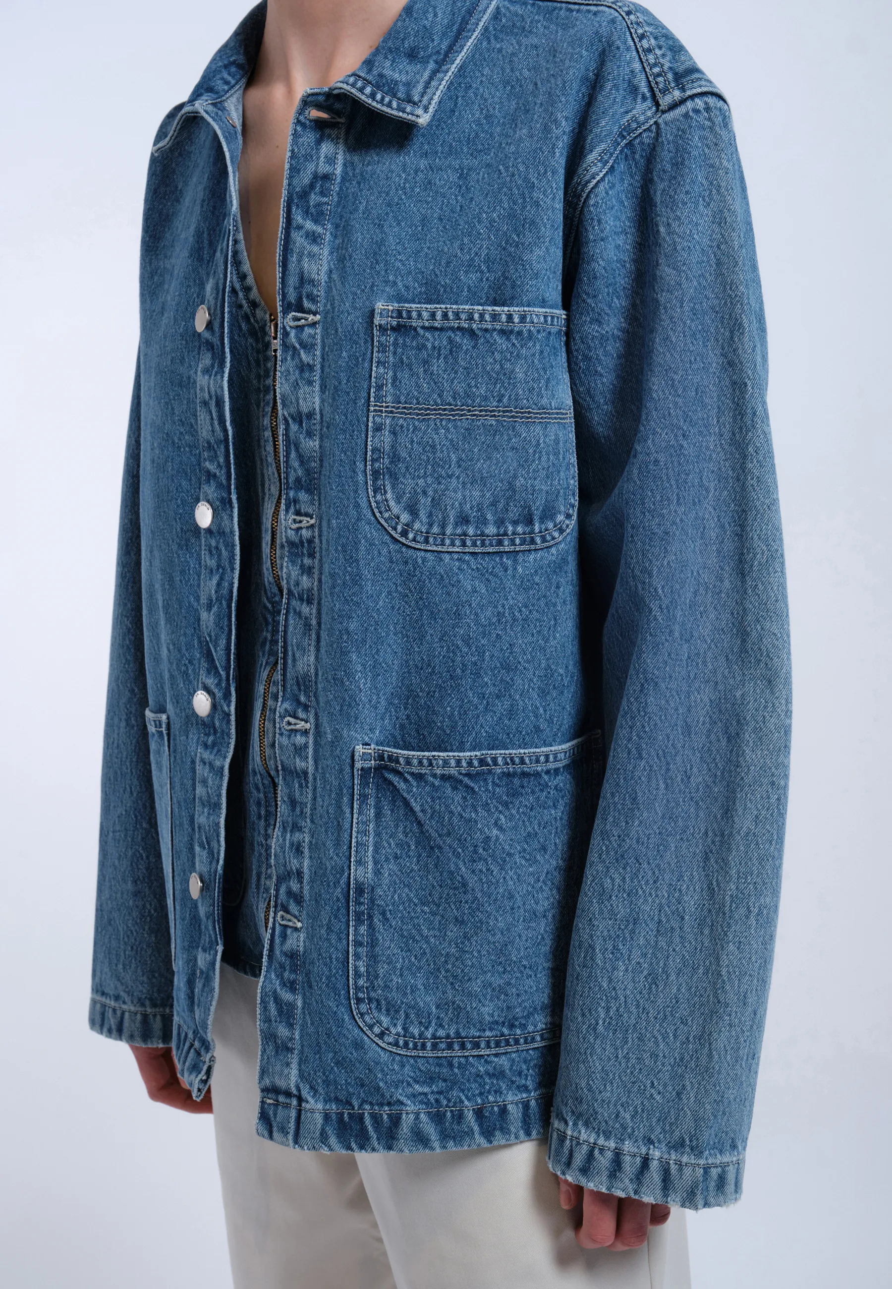 Devon Worker Jacket - Stream Sky Retro Contrast - Image 14