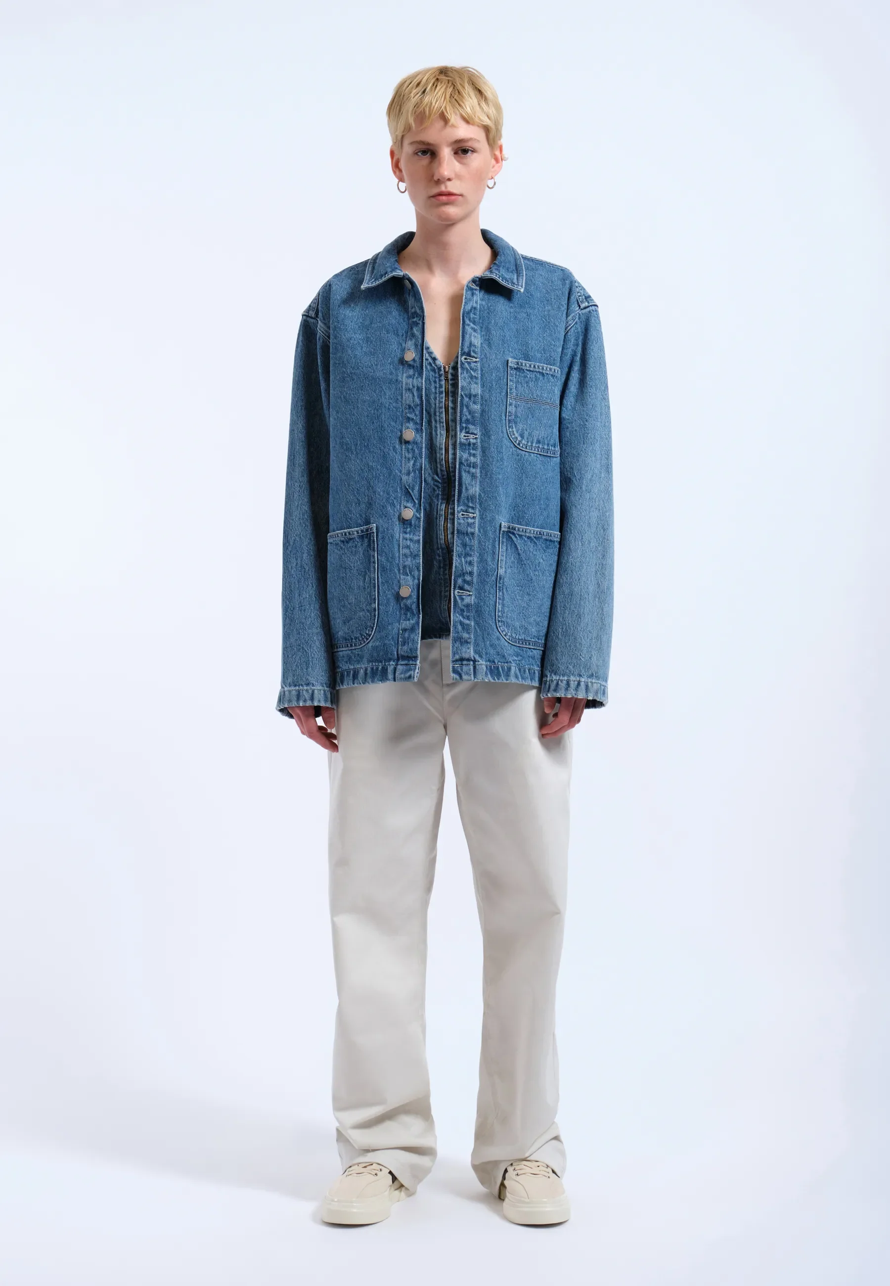 Devon Worker Jacket - Stream Sky Retro Contrast - Image 6