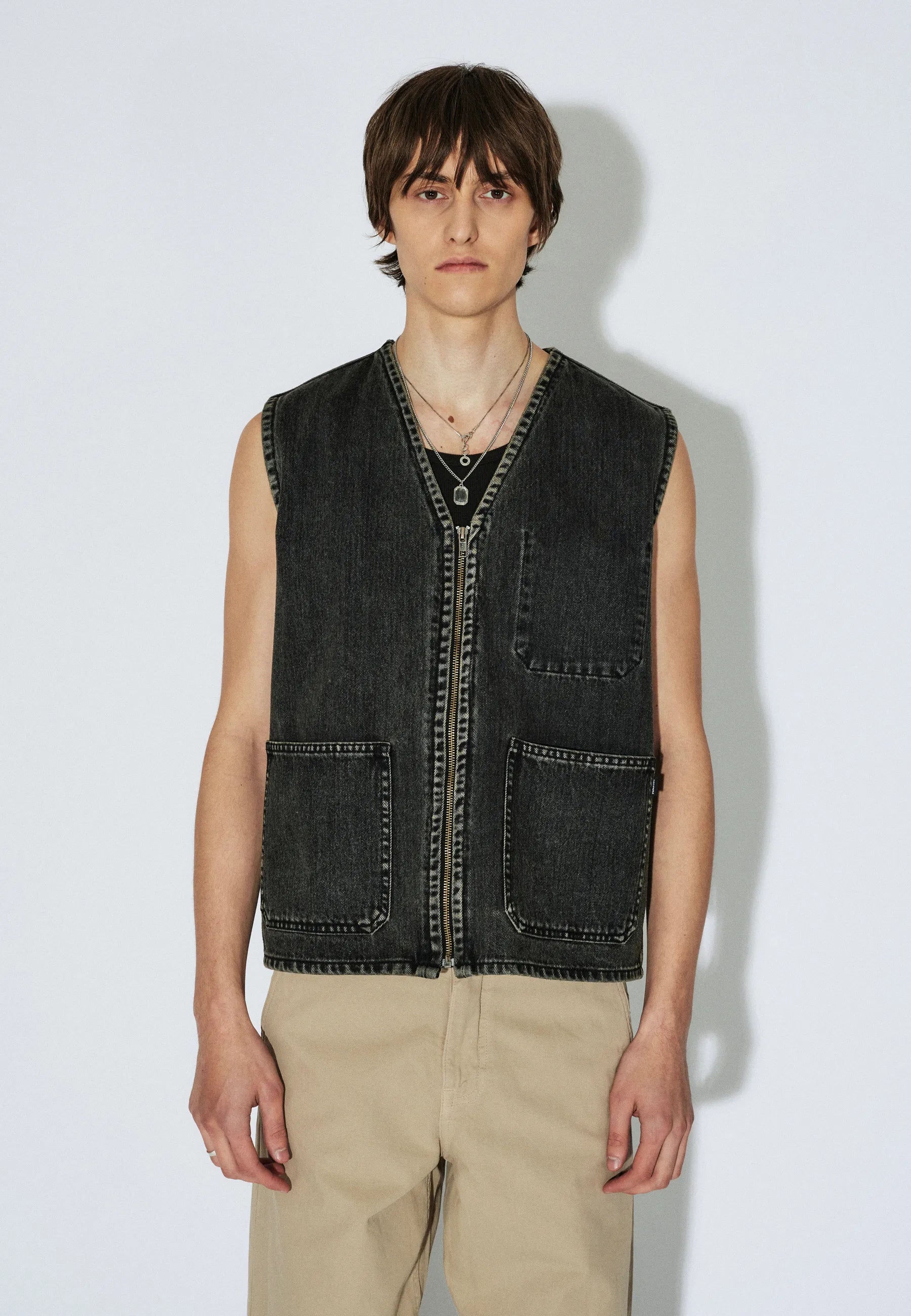Enver Worker Vest - Aged Black - Image 12