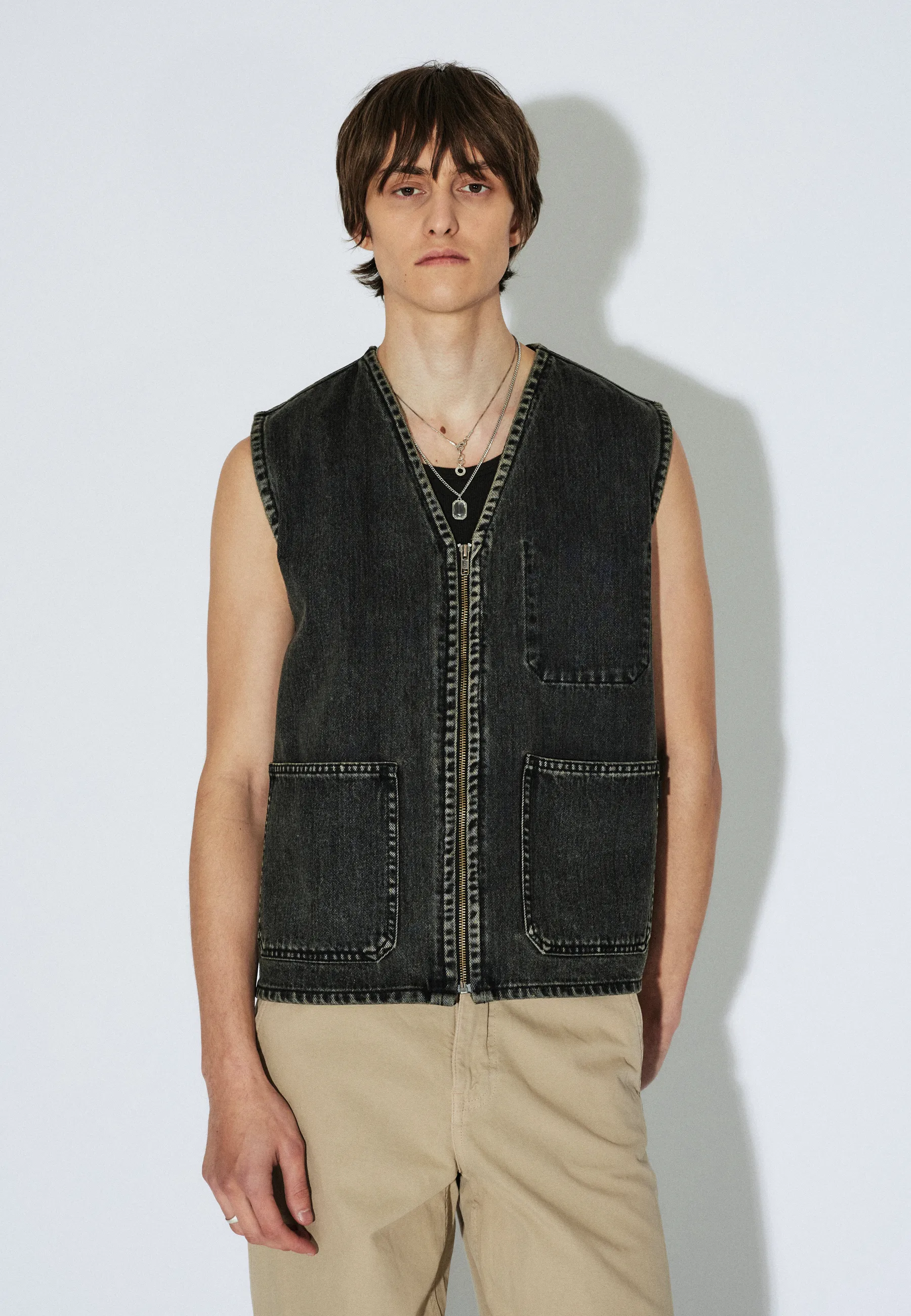 Enver Worker Vest - Aged Black - Image 13