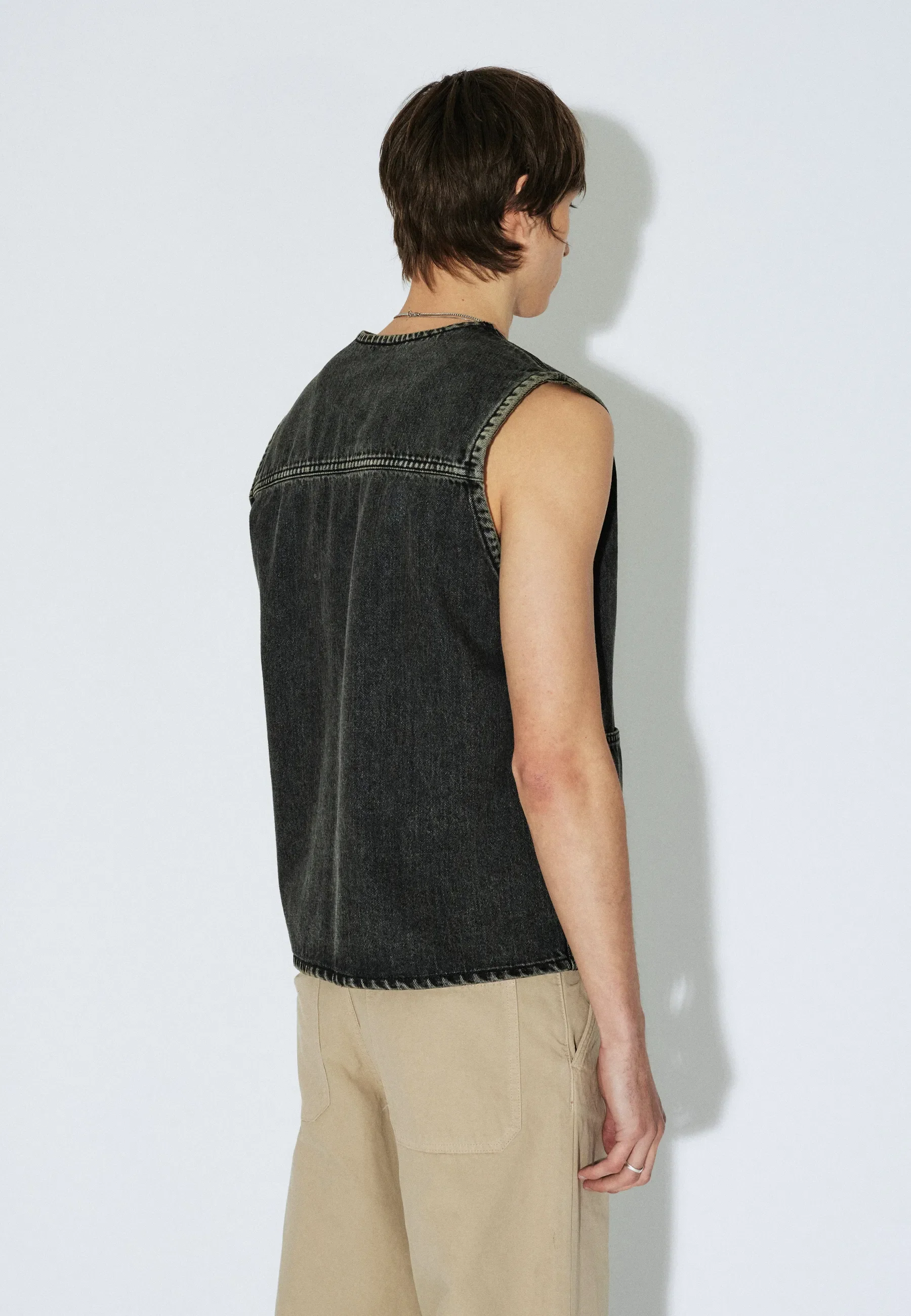 Enver Worker Vest - Aged Black - Image 14