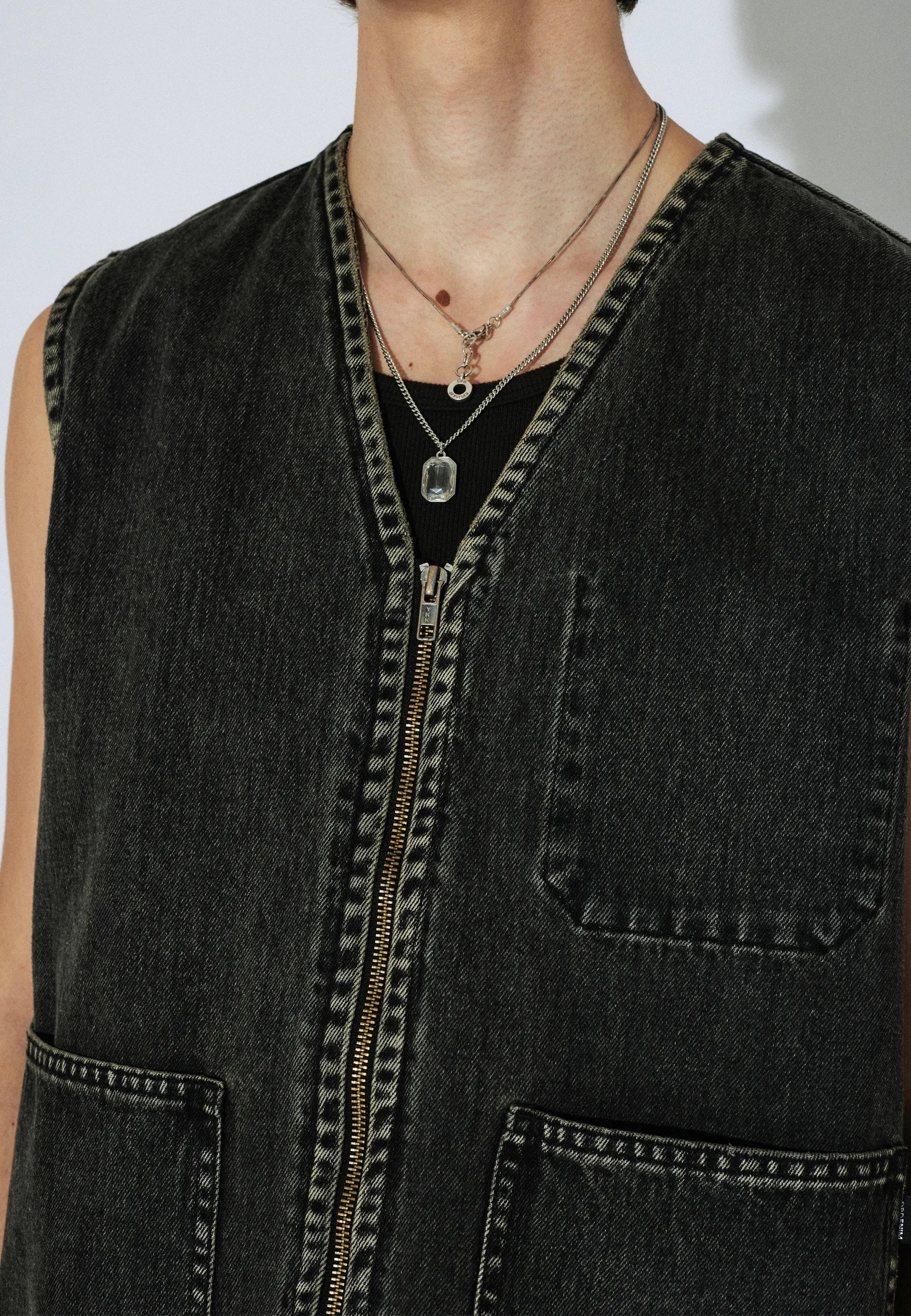 Enver Worker Vest - Aged Black - Image 16