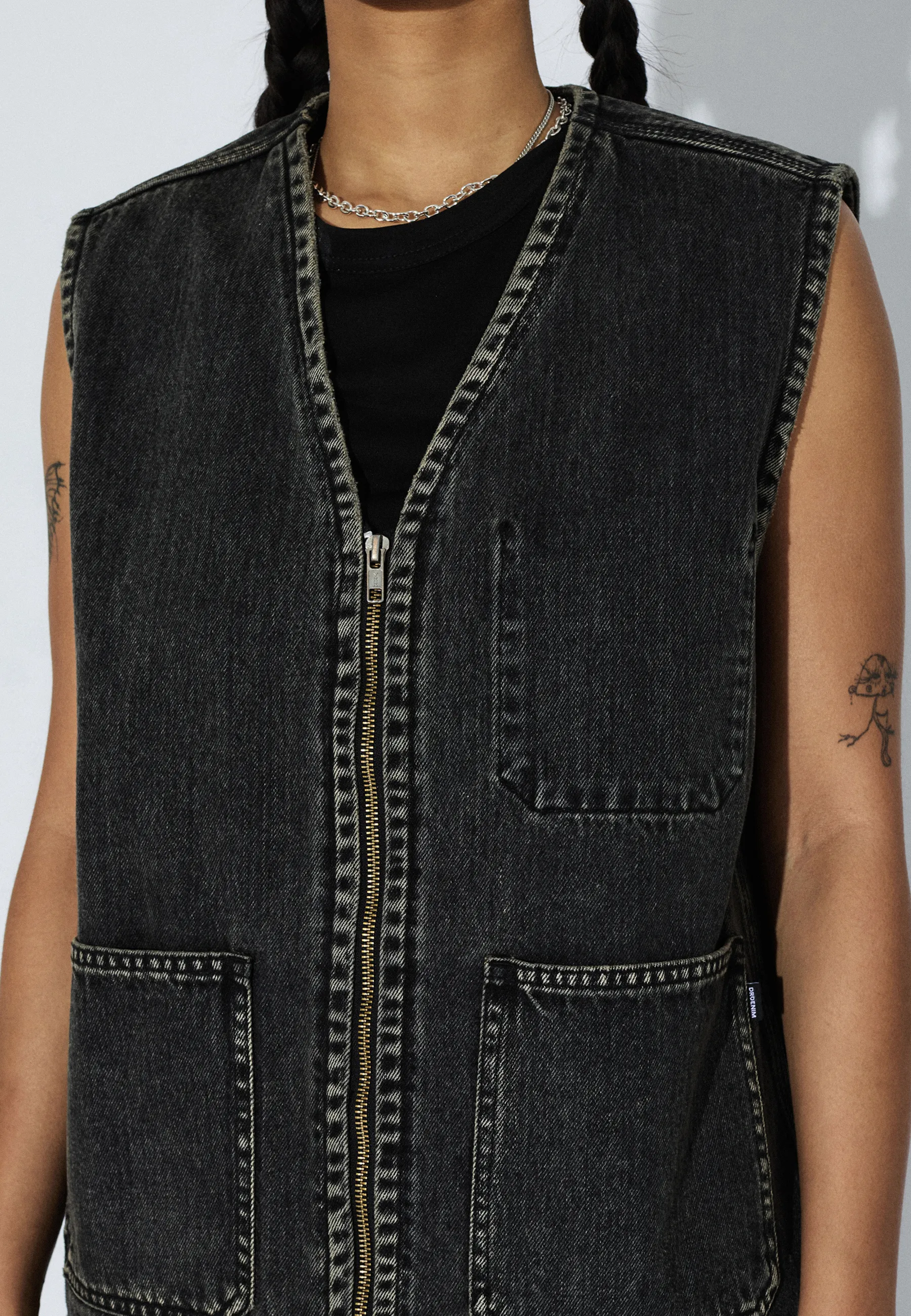 Enver Worker Vest - Aged Black - Image 8