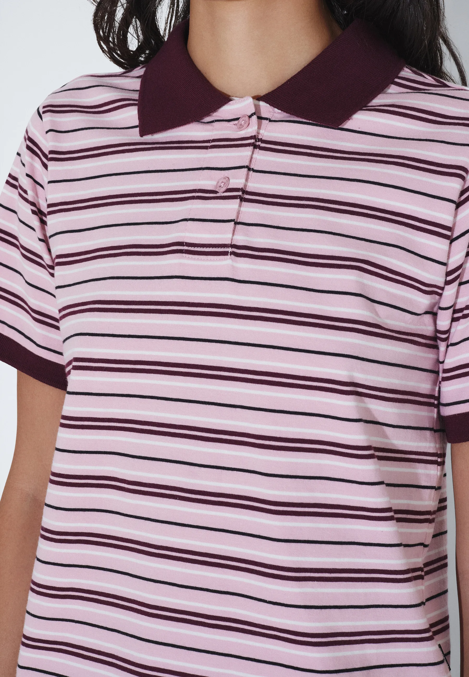 Jade SS Polo - Pink Stripe - Image 8