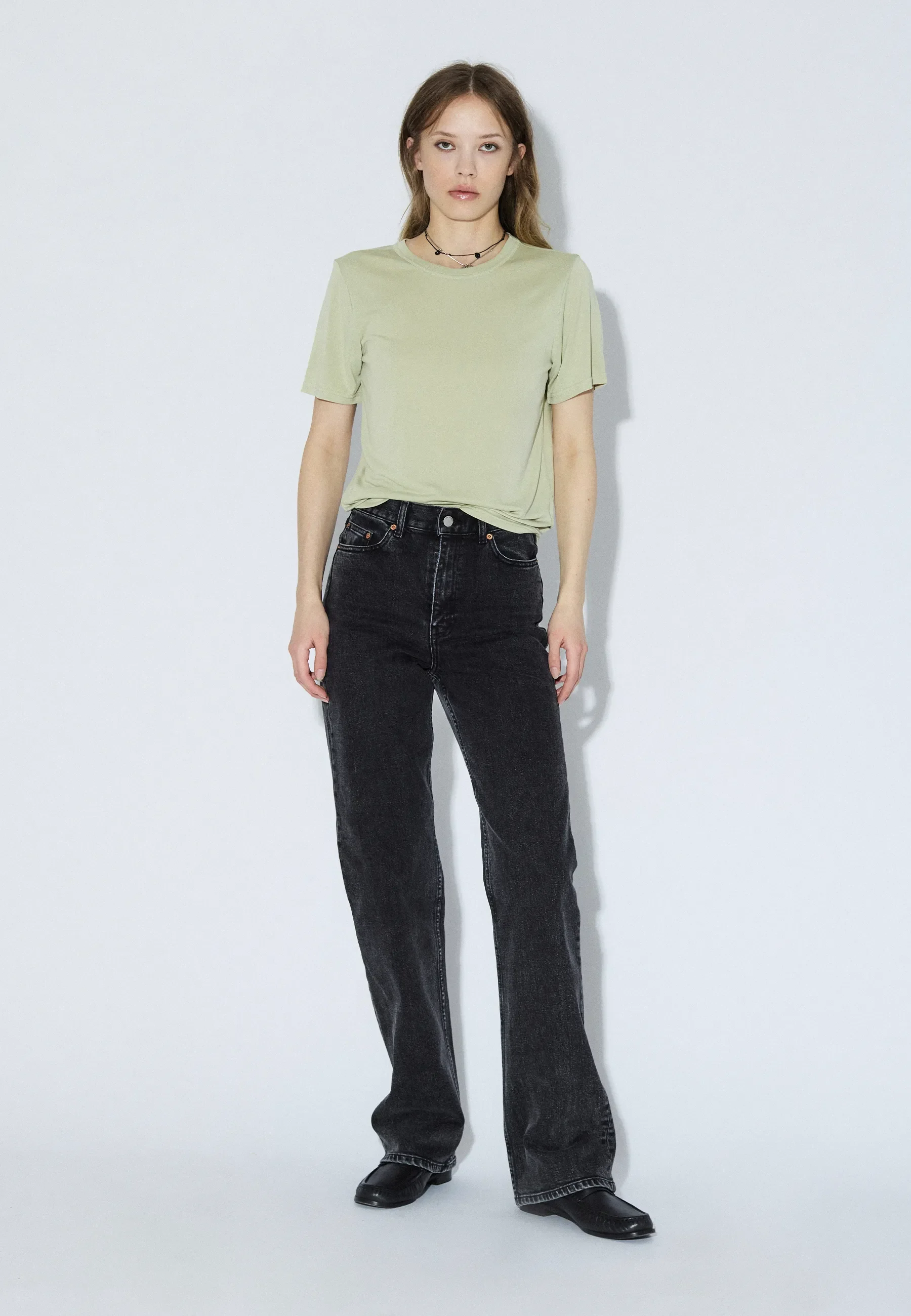 Lyra Top - Lt Green Mono