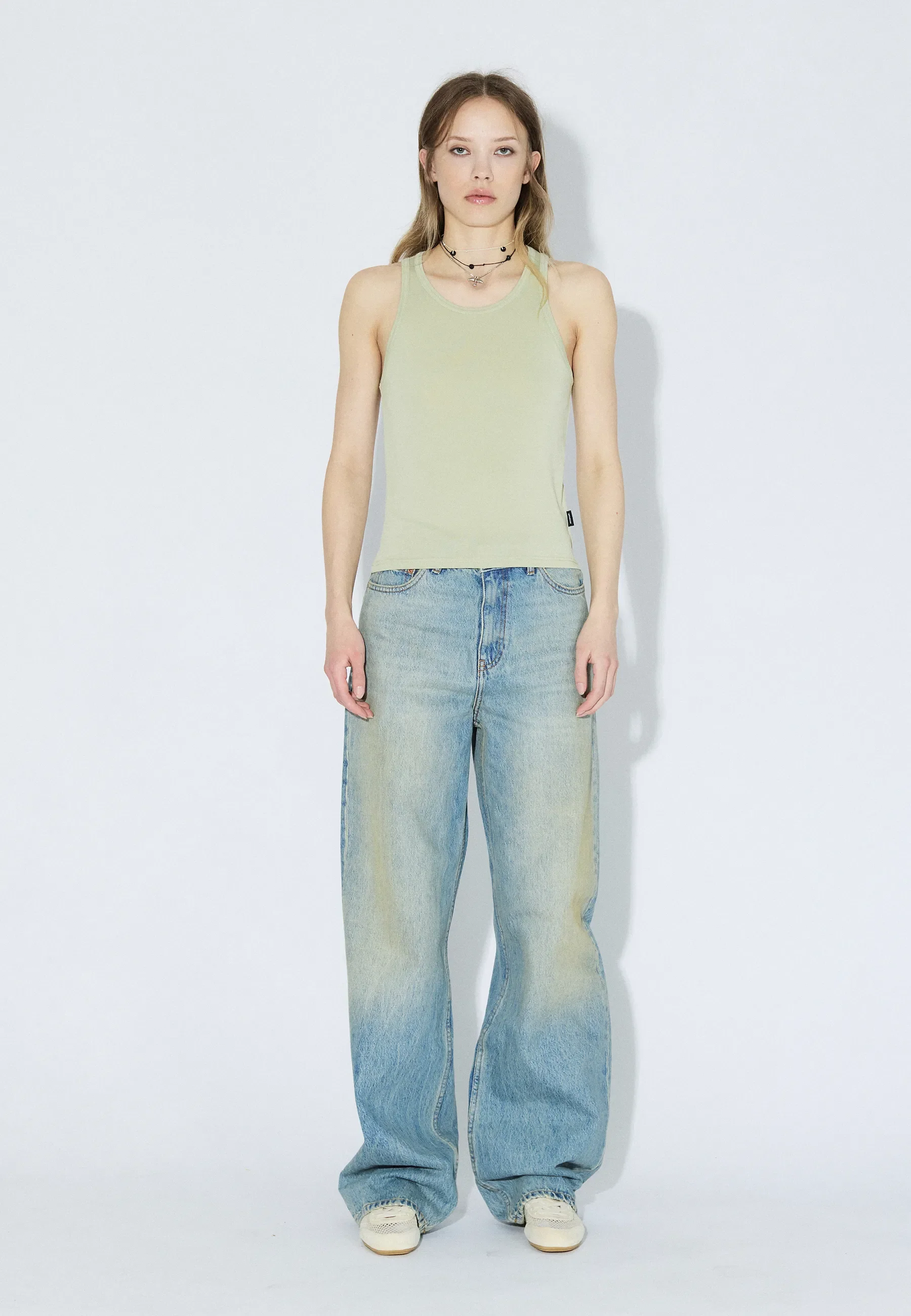 Mella Top - Lt Green Mono