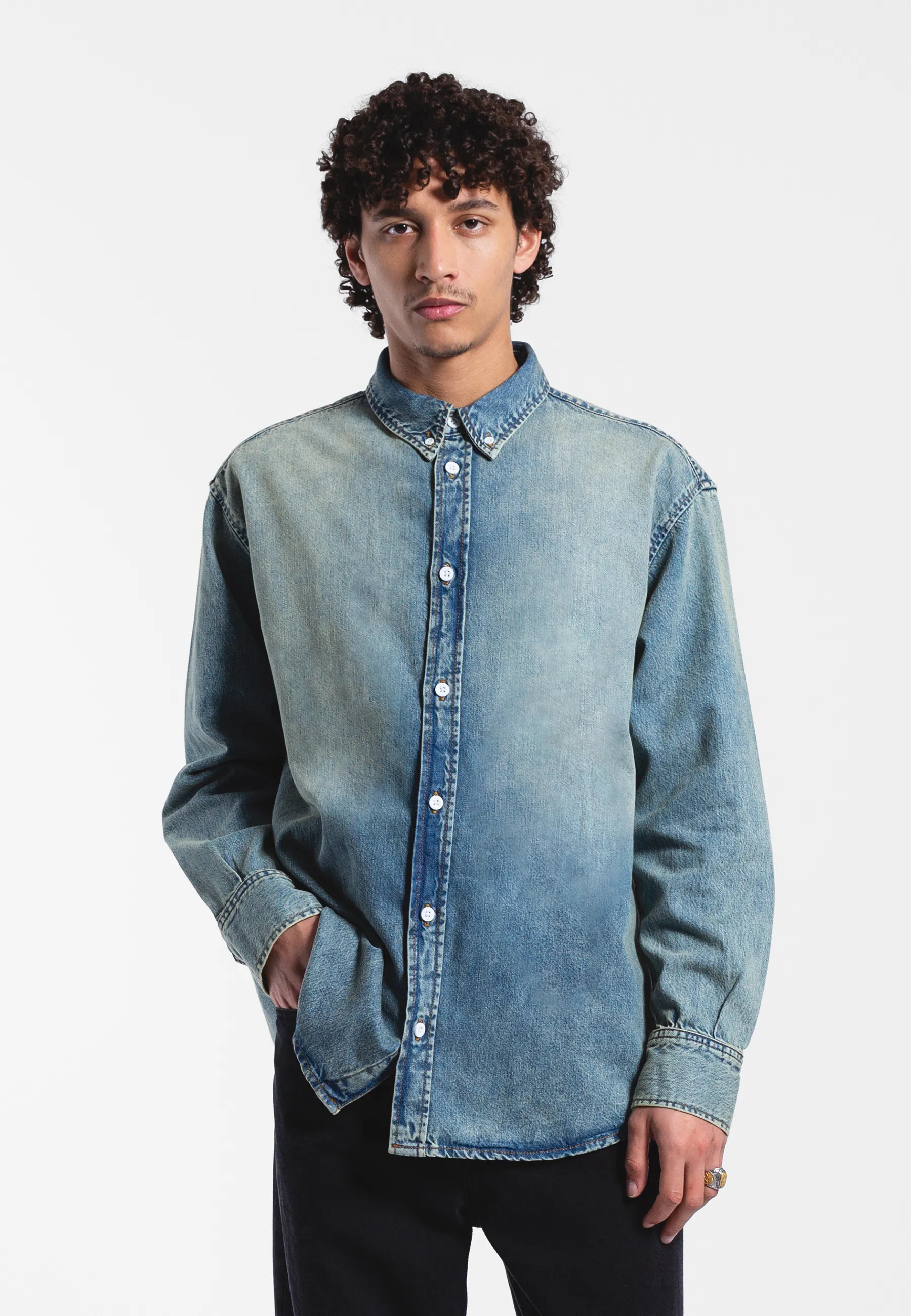 Ray Denim Shirt - Stream Sky Aged - Image 11