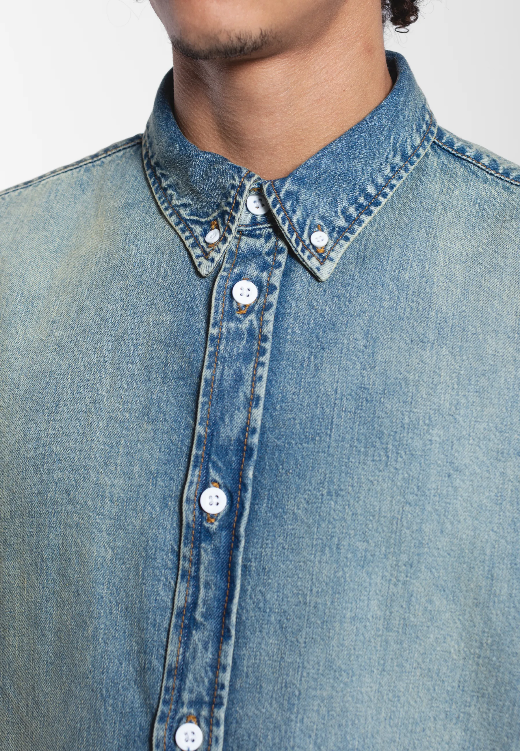 Ray Denim Shirt - Stream Sky Aged - Image 14