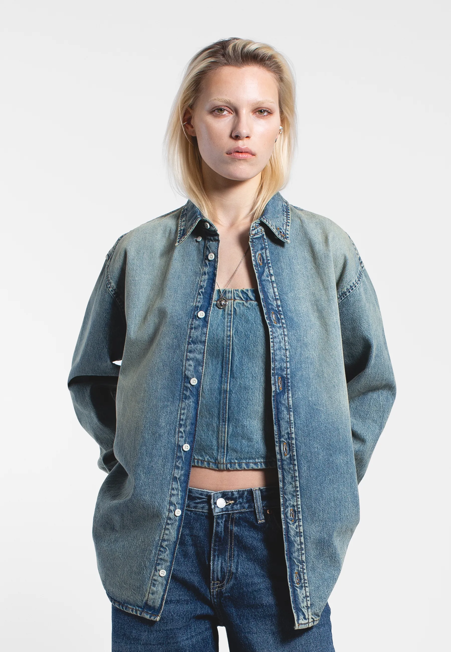 Ray Denim Shirt - Stream Sky Aged - Image 3