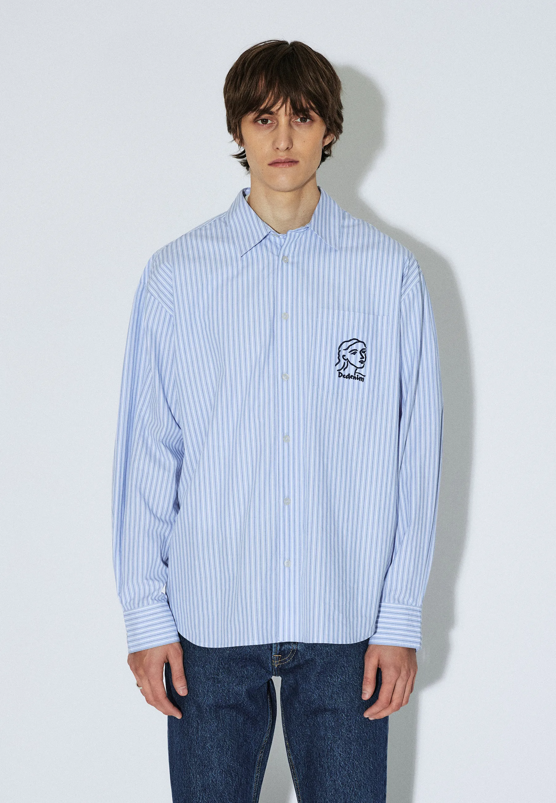 Wes Shirt - Lt Blue Stripe Draw - Image 5