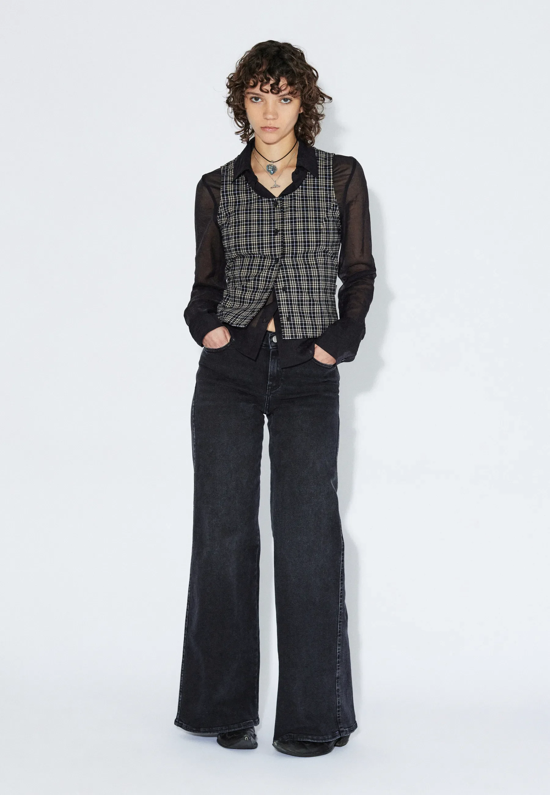 Zola Top - Black Summer Check - Image 2