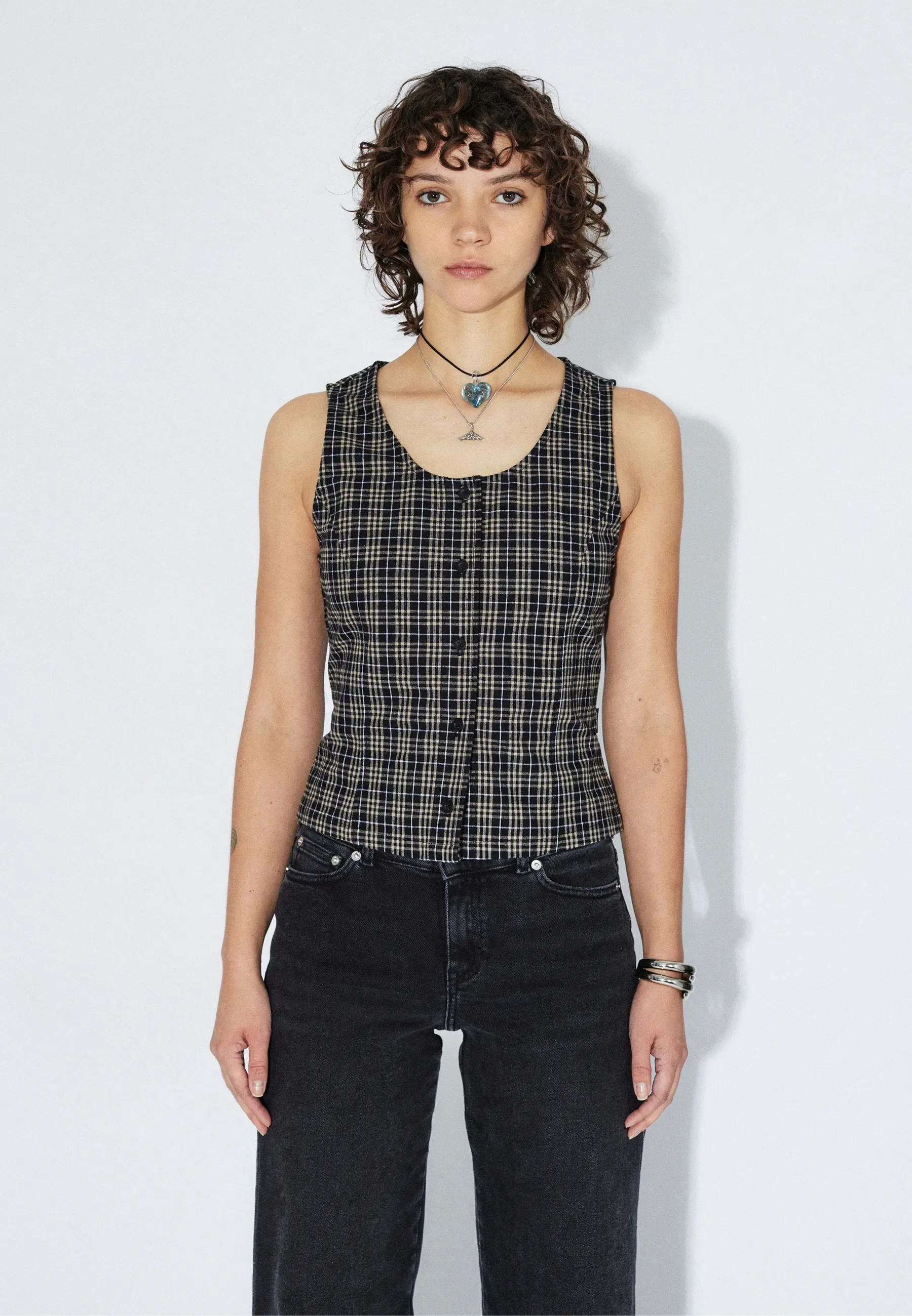 Zola Top - Black Summer Check - Image 4