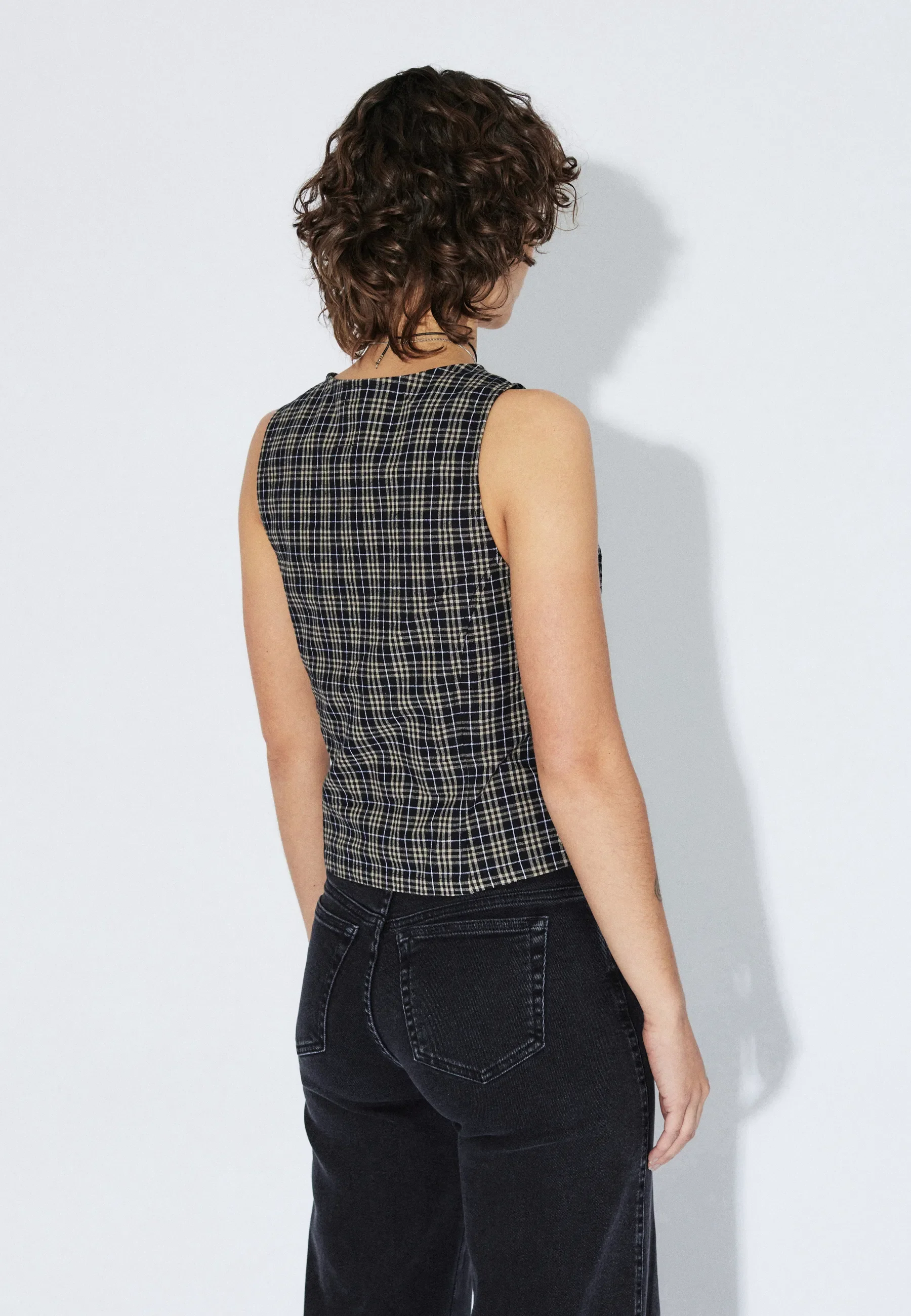 Zola Top - Black Summer Check - Image 6