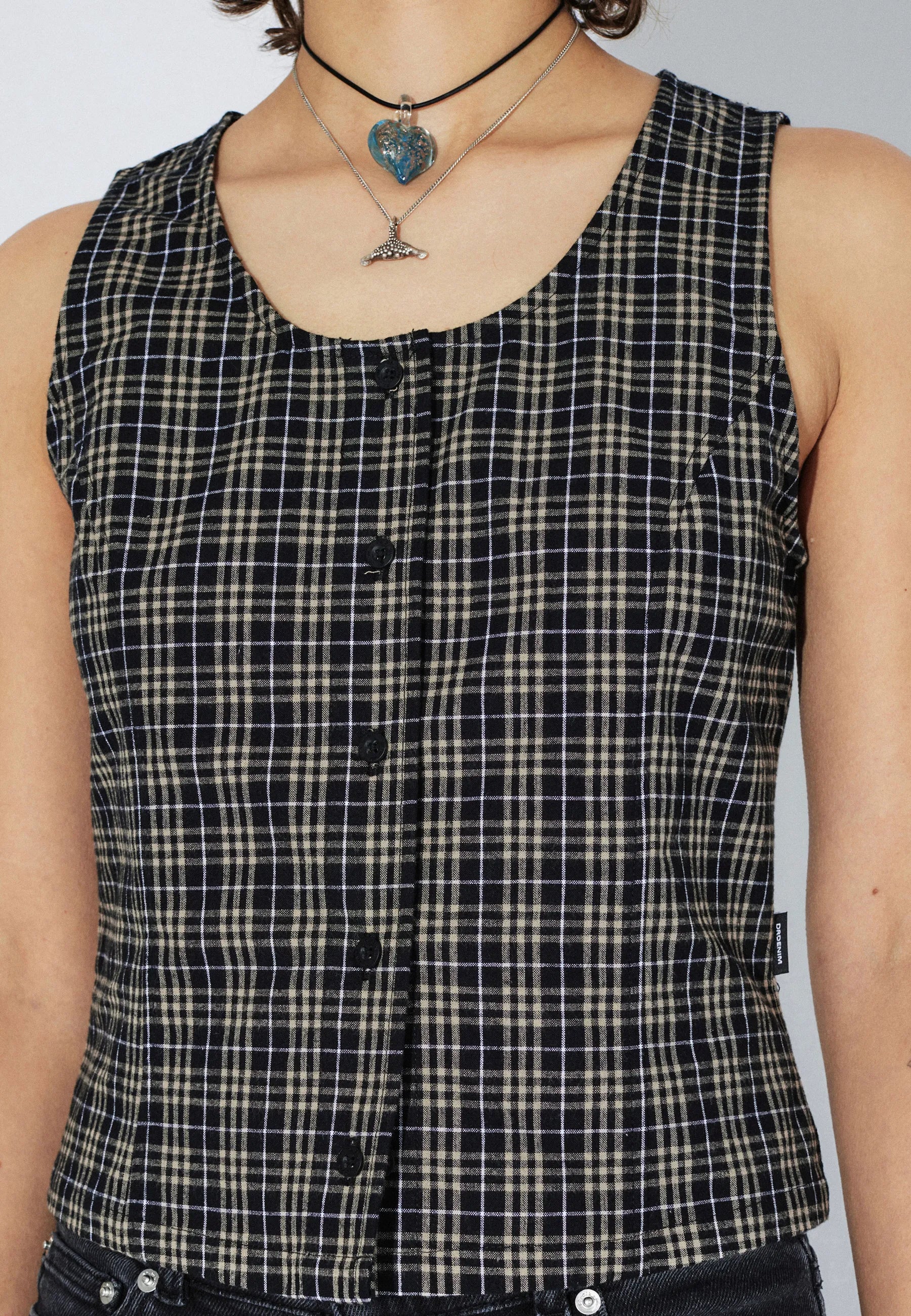 Zola Top - Black Summer Check - Image 7